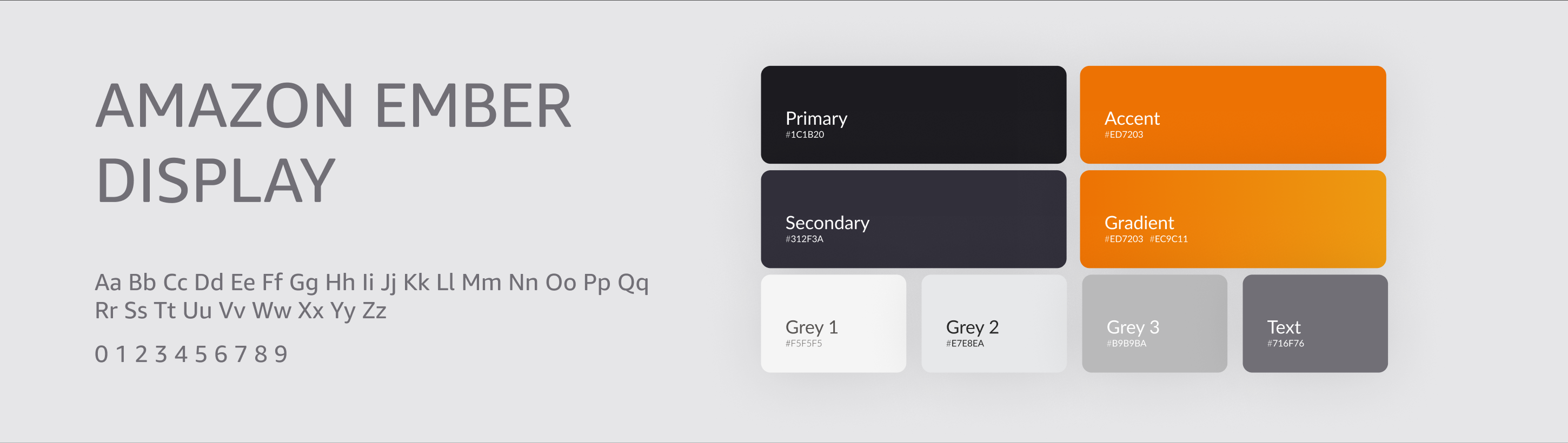 Eine Abbildung der Schriftart und Farben für das Design der Website von Ledspot